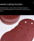 Top Tier 9 Inch Sandpaper Discs 50 Pack With Hole Ventilation Hook Loop Design For Smoothing Plasterboard Seams And Refinishing Hardwood Floors Fast Results, showing vented brown sanding discs.