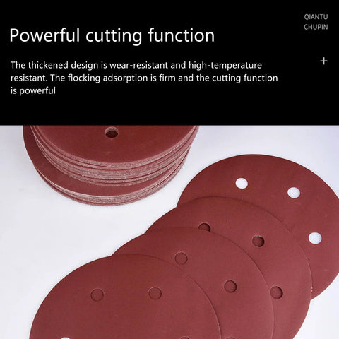 Top Tier 9 Inch Sandpaper Discs 50 Pack With Hole Ventilation Hook Loop Design For Smoothing Plasterboard Seams And Refinishing Hardwood Floors Fast Results, showing vented brown sanding discs.