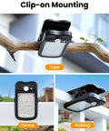 Clip On Solar Lights For Fence With 60 LEDs 500 Lumen Outdoor Waterproof Security Light USB Rechargeable 3 Modes