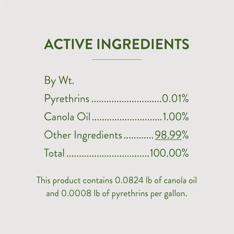 Active ingredients list for Organic Garden Insect Killer Spray For Home Gardens And Greenhouses Kills 100 Plus Listed Pests On Contact Safe For Use Up To Day Of Harvest 32 Fluid Ounces
