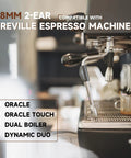 58mm Bottomless Portafilter Featuring Smooth Wood Ergonomic Handle And Double Shot Filter Basket For Breville Oracle Espresso Machines on espresso machine.