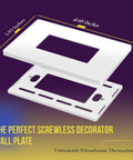 Illustration of Screwless Decorator Wall Plate 1 Gang Outlet Cover Child Safe Unbreakable Polycarbonate Glossy White Finish