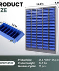 Heavy Duty Parts Cabinet With 100 Abs Drawers And Adjustable Dividers For Nuts Bolts Screws Badass Hardware Organizer Steel Frame dimensions and drawer details.