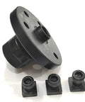 Beefy 3 Inch Rotary Table With ER20 Collet Adapter, M6 Clamp Kit, and nuts for precise machining, black metal components