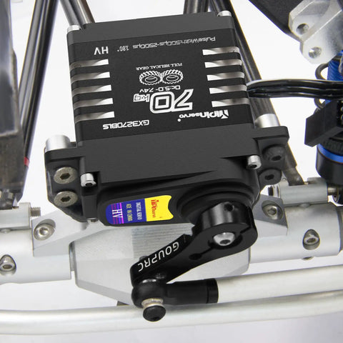 Beefy 70Kg Brushless RC Servo With All Steel Helical Gears for 1/8 1/10 1/12 RC Trucks installed in model vehicle
