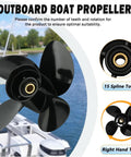 4 Blade Aluminum Outboard Propeller 14 Inch By 17 Inch With 15 Spline Fits 50 HP To 140 HP DF Series Motors Right Hand Rotation