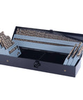 Top Tier 115 Piece M35 Cobalt Drill Bit Set With 135 Degree Split Points For Tough Hardened Metal Wood Plastic Projects Plus Indexed Metal Case Included open case