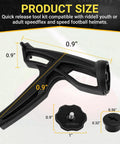 Football Helmet Quick Release Tool Kit For SpeedFlex And Speed Helmets Chinstrap Repair Set with tool and screws dimensions