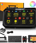 Beefed Up Eight Gang Switch Panel With RGB Backlight Momentary Pulsed Toggle Dimmable Lighting And Memory Function for Offroad
