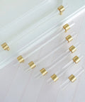 Brushed Brass Clear Crystal Acrylic Cabinet Pulls 4.25 Inch Center To Center Drawer Knobs Gold Dresser Handles for kitchen display