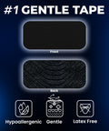 Gentle Tape 30 Pack Pain Free Removal Hypoallergenic Latex Free Cotton Medical Tape For Sensitive Skin front and back view.
