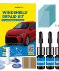 Windshield Crack Repair Kit Three Bottles Nano Quick Fix Glass Repair Liquid with tools and instruction manual