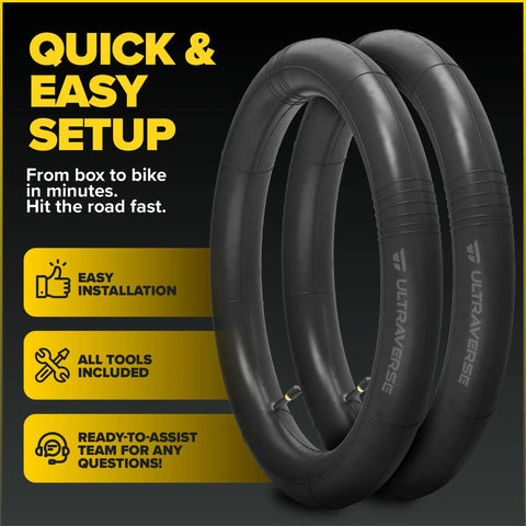 Set Of 2 26 Inch Bike Inner Tubes Fits 26x1.75 26x1.90 26x1.95 26x2.0 26x2.10 26x2.125 Butyl Rubber Tubes With 32mm Schrader Valve