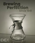 Glass Chemex coffeemaker for use with Natural Half Moon Coffee Filters 100 Count FP2N Conical Design For Even Extraction