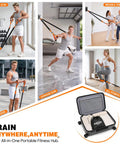 Heavy Duty Stackable Resistance Bands With Wall Anchor And Door Mount For Home Gym Upgrade, shown in various workout settings.
