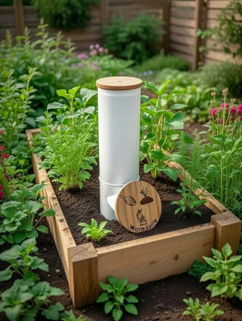 Vertical Worm Compost Bin Space Saver Modular Stackable System For Small Gardens And Containers in raised garden bed