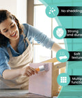Woman using Super Slick Three Piece Chalk Wax Paint Brush Set For Furniture Makeovers on a wooden cabinet.