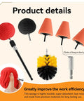 Eight Piece Aluminum Wheel Polishing Kit For Drills With Foam Sponge Polishing Balls Extension Holder And Magnetic Link Rod For Chrome Rims Metal And Home Car Polisher Projects, showing sponges and attachment tools.