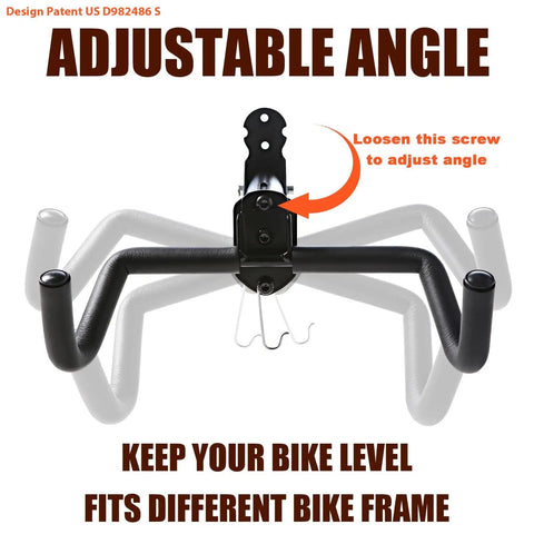Bike Wall Mount Hanger For Horizontal Indoor Storage That Frees Up Space And Lets You Grab Your Ride Fast adjustable angle view