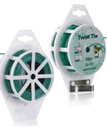 328 Feet Green Garden Twist Ties With Cutter Plastic Coated Wire for Gardening and Office Organization on spool