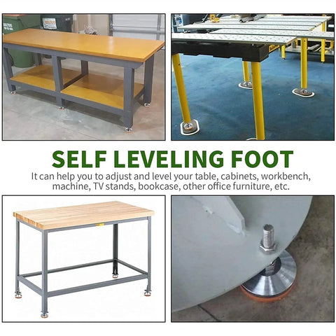 Adjustable Feet M20x85mm For Furniture And Machinery Workhorse Leveling Legs Set For Tables Cabinets Desks Workbenches And Industrial Equipment 115mm Total Height 80mm Base Swivel Levelers Easy Install, installed under workbenches