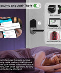 Smart Lock With Fingerprint And Code Access For Keyless Entry, Biometric Door Handle With WiFi Gateway Included, electronic feature display.