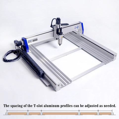 Heavy Duty Cnc Router Machine With Powerful 1500W Spindle, adjustable T-slot aluminum profiles, ideal for precision woodworking.