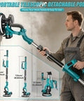 Person using Drywall Sander With Vacuum Dust Collection And Digital Display 1000W Popcorn Ceiling Removal Tool in room