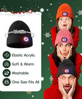 Unisex Beanie With Light USB Rechargeable Headlamp Winter Knit Cap For Running Hiking Camping And Cold Weather Great Gift