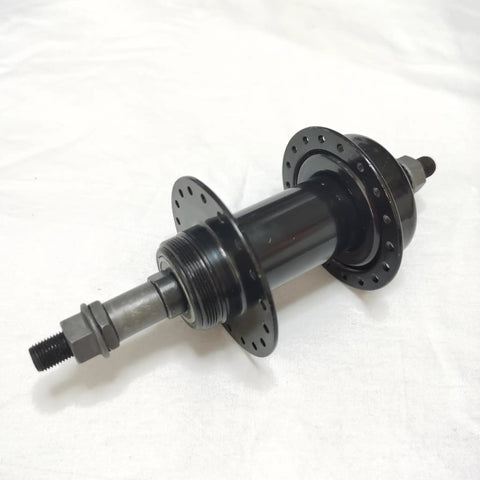 Beefed Up Rear Bike Hub Assembly 36 Hole Disc Brake Compatible 135mm Old 180mm Axle 36mm Hub Black Includes Disc Brake Bracket 2 In 1