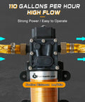 Portable 12V DC Fuel Transfer Pump With 75W Motor Delivers Up To 110 GPH Gasoline Or Diesel For Cars Boats Motorbikes And Equipment