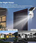 No Brainer Solar Powered Wireless Security Camera With 1080p HD mounted outdoors demonstrating color night vision