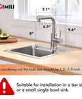 Pull Out Sprayer Bar Sink Faucet With Single Handle For Kitchen, Hot And Cold Water, Brushed Nickel Finish in small sink setup