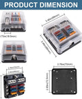 Six Way Fuse Block With LED Indicator 12V Marine Fuse Box For RV Boat Motorcycle And Your Ride 6 Circuit Blade Fuse Block With Waterproof Cover Includes 12 Fuses And Tip Stickers, 3.46x2.85in
