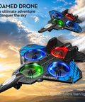 Foam Remote Control Airplane For Kids And Adults Newbie Friendly Fighter Jet RC Plane With Light flying at sunset
