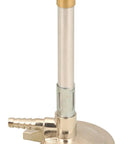 Natural Gas Bunsen Burner With Flame Stabilizer And Air Vent Adjustment For Lab Work, Serrated Inlet Arm For 6-8mm Tubing