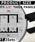 Two Sets Of Four Foot Plastic Sliding Door Track Hardware For One Half Inch Panel Doors Black Includes Upper And Lower Tracks Easy Quick Installation For Cabinet Closet And Glass Sliding Doors diagram showing dimensions.