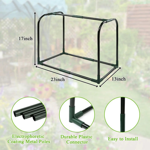 Portable Mini Greenhouse For Small Plants Indoor Outdoor Use No Fuss Setup Garden Tent With Waterproof Pad And Sturdy Steel Frame Tear Resistant PE Cover 23x13x17 Inch Green House Shelter