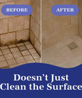 Before and after results of Maxout Deep Grout Cleaner For Tiles And Floors Powerful Ready To Use Cleaning Liquid 32 Oz Bottle used on grout.