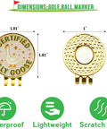 Front and back view of Funny Goose Golf Ball Marker With Magnetic Hat Clip For Golfers A Dope Golf Accessory, gold plated.