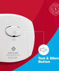 Close-up of First Alert CO400 alarm with test button, part of Three Pack Battery Powered Carbon Monoxide Alarm With Electrochemical Sensor