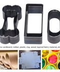 Heavy Duty Leather Cutting Dies Storage Box Hollow Rectangle Oval Metal Hole Punch Cutter Tools For Diy Handmade Home Decor Belt Keychain Jewelry Sturdy Alloy Steel Sharp Long Lasting Precision Cuts Make Them Look Badass Pro Rad Shop, black alloy steel dies