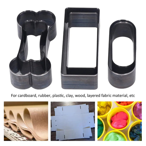 Heavy Duty Leather Cutting Dies Storage Box Hollow Rectangle Oval Metal Hole Punch Cutter Tools For Diy Handmade Home Decor Belt Keychain Jewelry Sturdy Alloy Steel Sharp Long Lasting Precision Cuts Make Them Look Badass Pro Rad Shop, black alloy steel dies