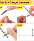 Step-by-step guide to change the wire for the Slick 5 Inch Marble Cheese Slicer Kit With Safety Wires Stainless Steel Handle.