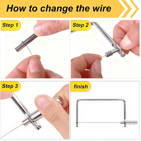 Step-by-step guide to change the wire for the Slick 5 Inch Marble Cheese Slicer Kit With Safety Wires Stainless Steel Handle.