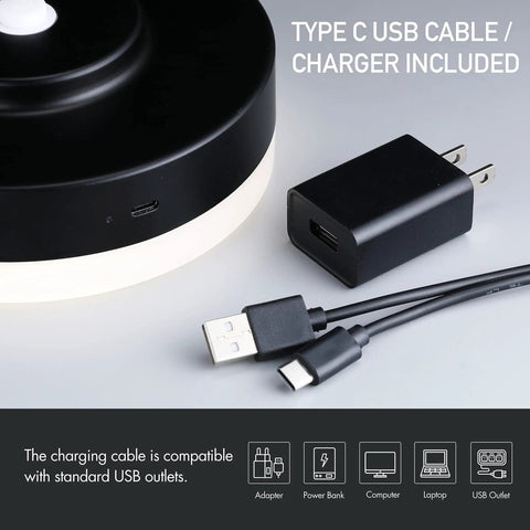 Portable LED Lamp For Outdoor And Indoor Use With Built In Rechargeable Battery IP44 Water Resistant charger cable