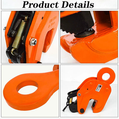 Rock Solid Vertical Steel Plate Clamp 10 Ton Heavy Duty Alloy Steel Lifting Tongs With Zero Slip Grip Built Tough For Rough Industrial Jobs And Heavy Beam Work