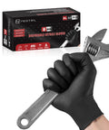 NEOTRIL black disposable nitrile gloves, 8 MIL with raised diamond texture grip; 50-piece box
