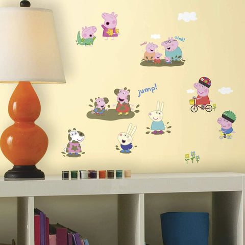 Peppa Pig Peel And Stick Wall Decals Set Featuring 131 Easy-Apply Removable Wall Decals For Kids Rooms Made In USA No Residue