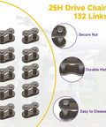 25H Drive Chain 132 Link For Razor MX650 MX500 SX500 RSF650 SX650 XRF500 Dirt Rocket showing secure nut and durable material